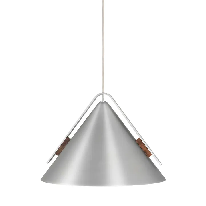 Cone hanglamp L - Aluminium-walnoot - Kristina Dam Studio