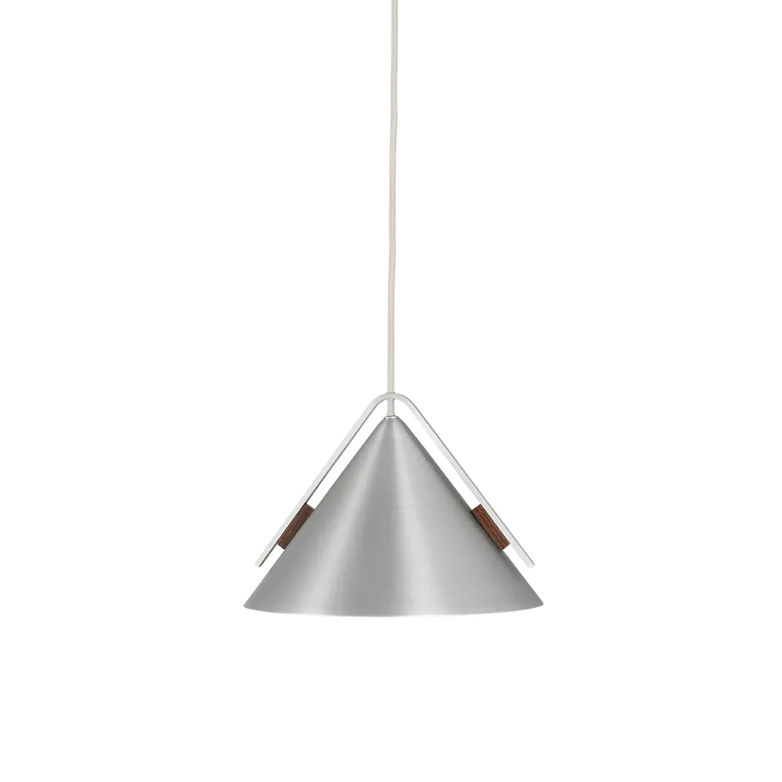 Cone hanglamp S, Aluminium-walnoot Kristina Dam Studio