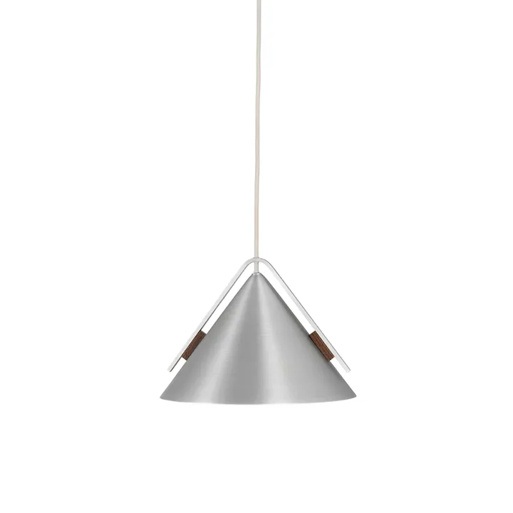 Cone hanglamp S - Aluminium-walnoot - Kristina Dam Studio