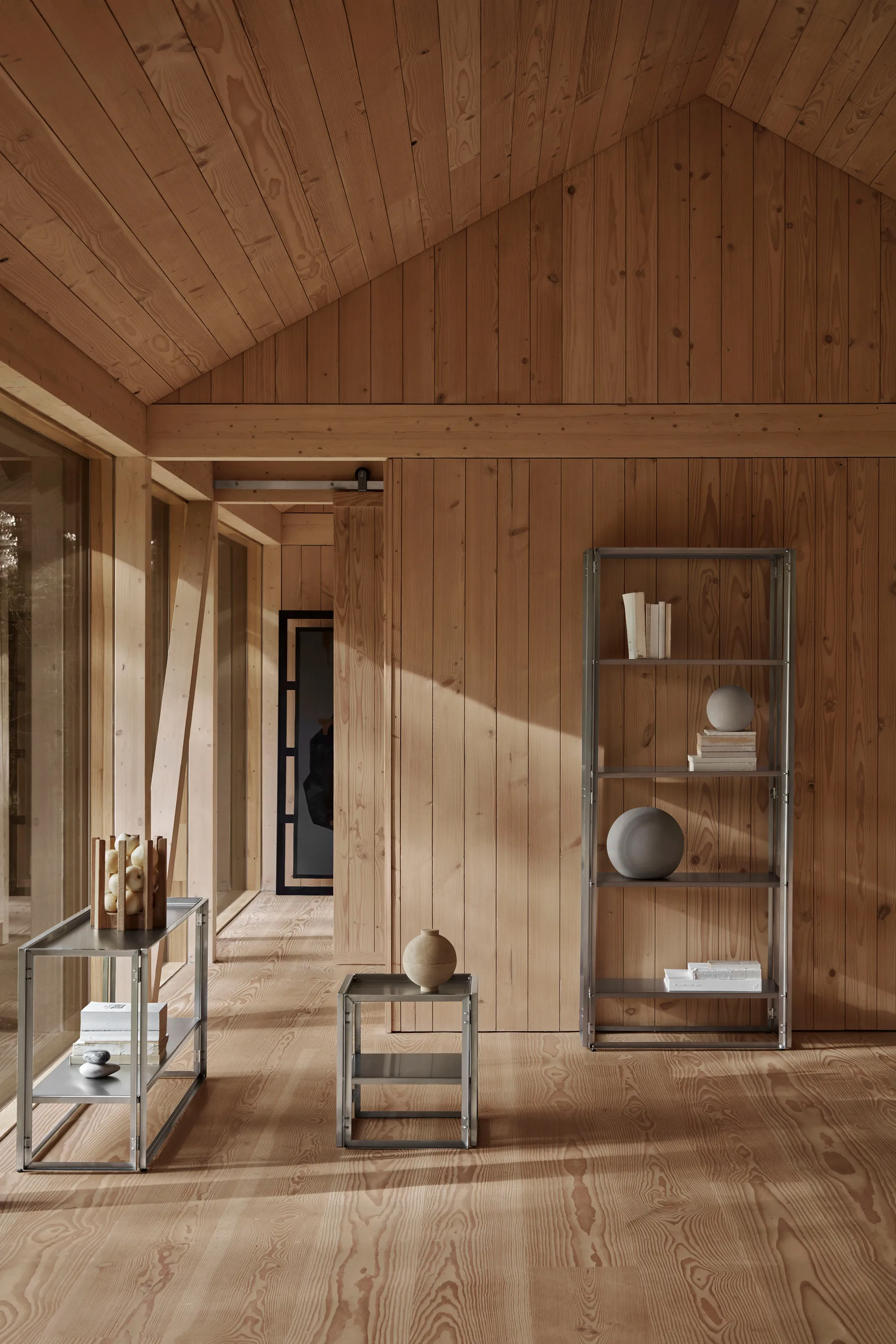 Foldable bijzettafel 40x40 cm, Geborsteld roestvrij staal Kristina Dam Studio