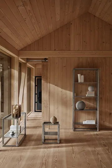 Foldable bijzettafel 40x40 cm - Geborsteld roestvrij staal - Kristina Dam Studio