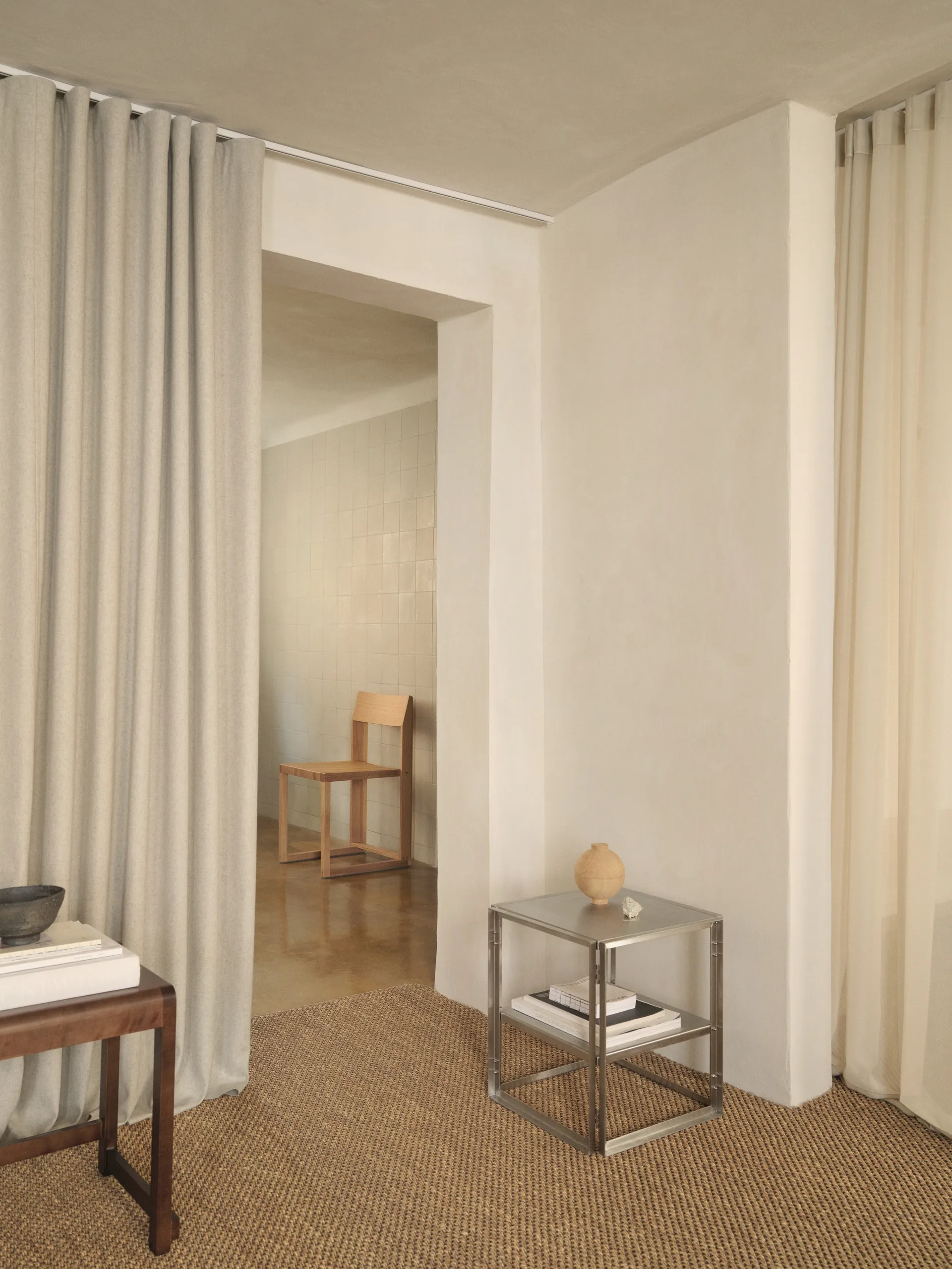 Foldable bijzettafel 40x40 cm, Geborsteld roestvrij staal Kristina Dam Studio