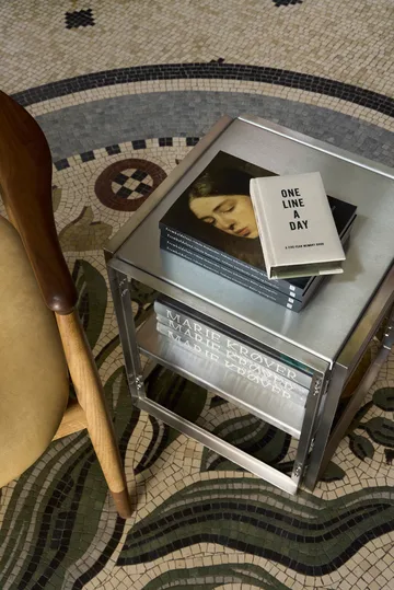 Foldable bijzettafel 40x40 cm - Geborsteld roestvrij staal - Kristina Dam Studio