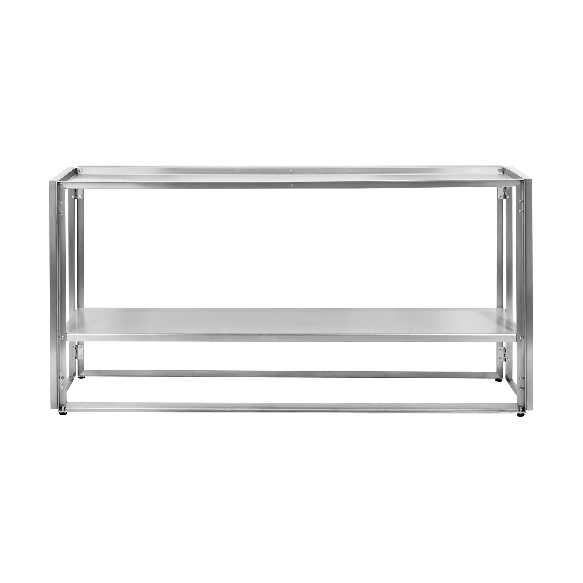 Foldable console 124x60 cm, Geborsteld roestvrij staal Kristina Dam Studio
