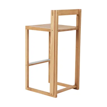 Outline barkruk 75 cm - Warm gelakt eik-geborsteld staal - Kristina Dam Studio