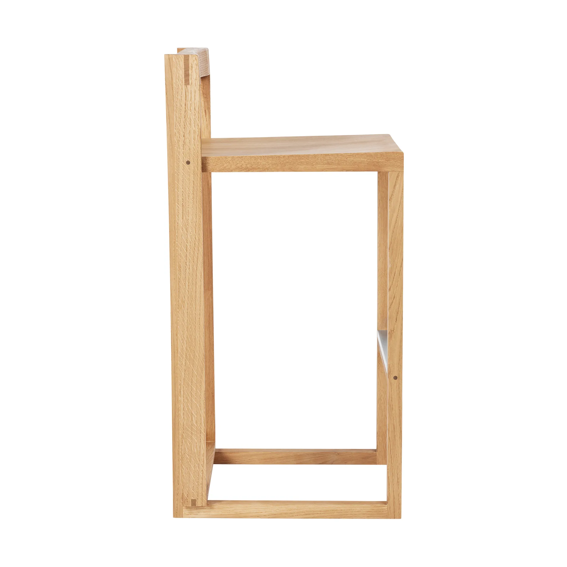 Outline barkruk 75 cm, Warm gelakt eik-geborsteld staal Kristina Dam Studio