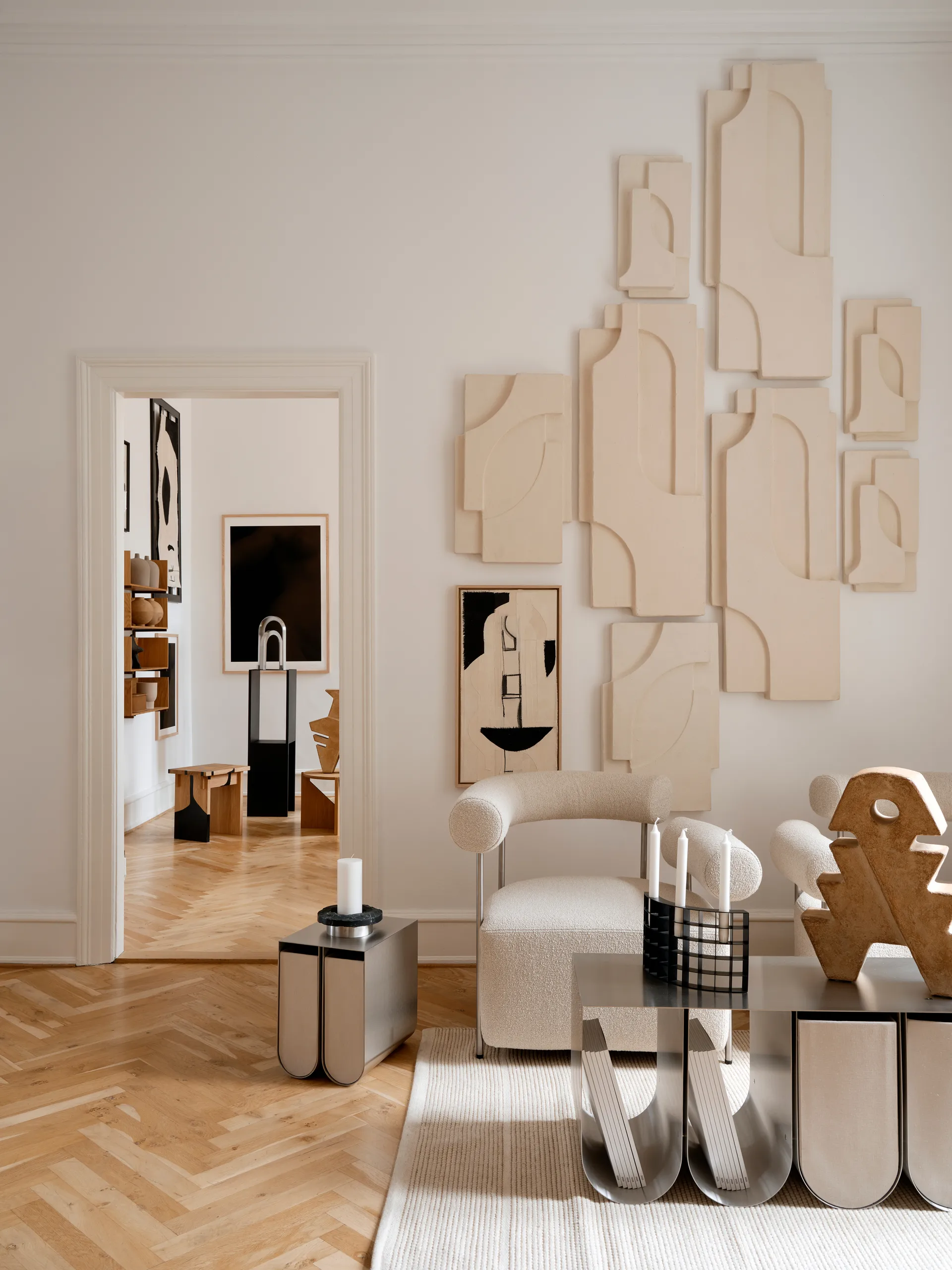 Serif Relief wanddecoratie L, Offwhite Kristina Dam Studio