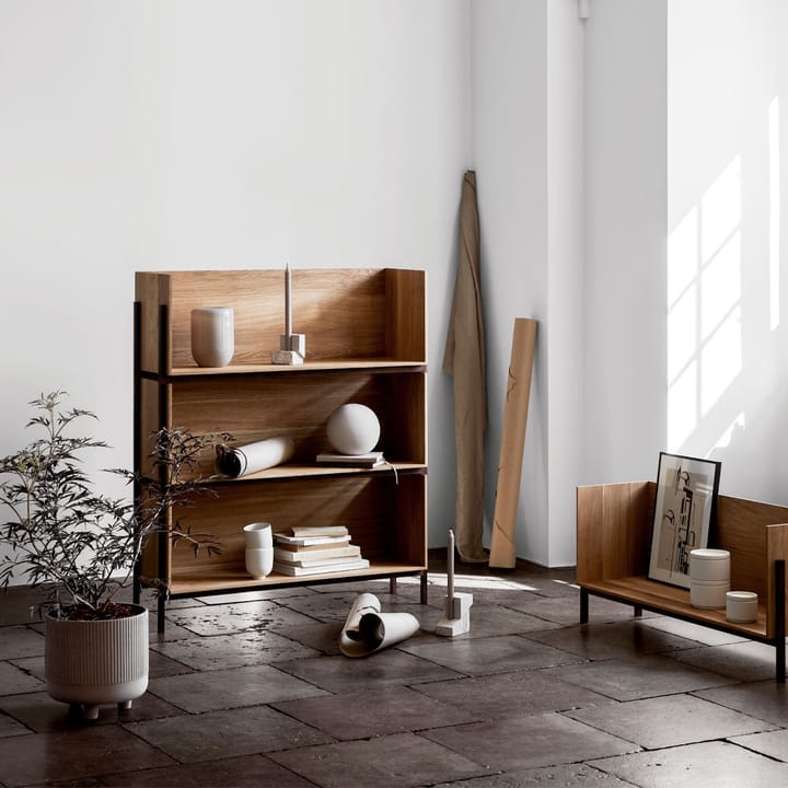 Stack plank, oak, single, donkergeoliede walnoothouten poten Kristina Dam Studio