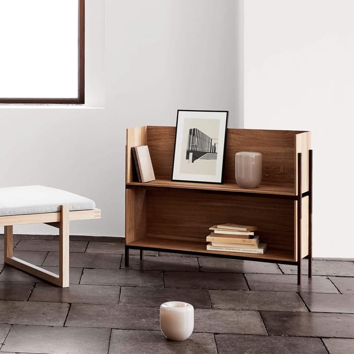Stack plank, oak, single, donkergeoliede walnoothouten poten Kristina Dam Studio