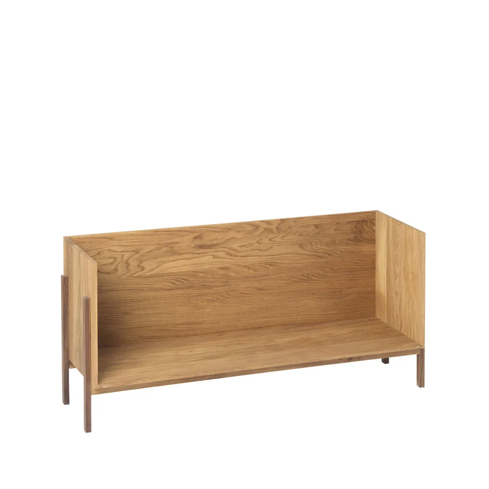 Stack plank, oak, single, donkergeoliede walnoothouten poten Kristina Dam Studio