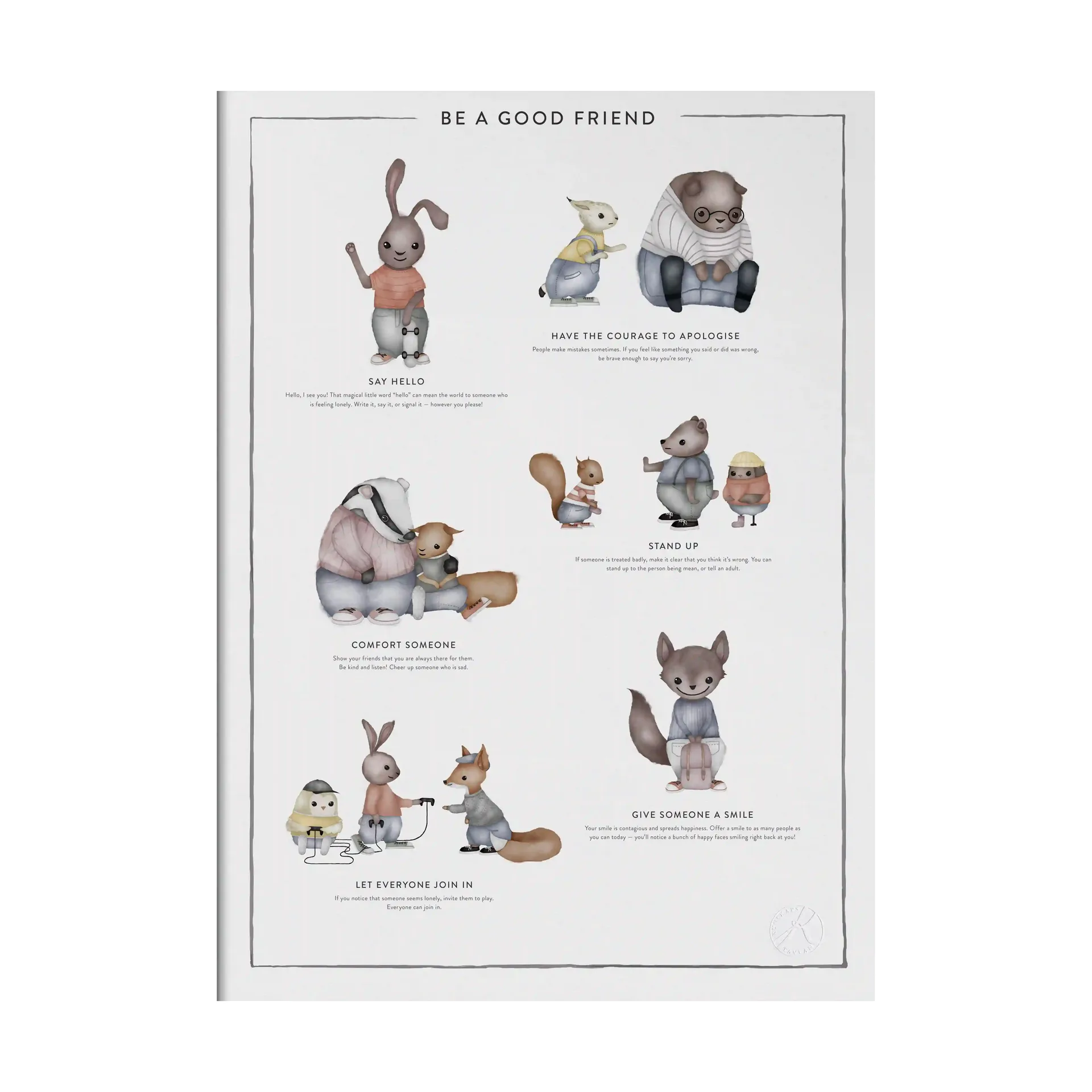Be a good friend poster, 30x40 cm Kunskapstavlan®
