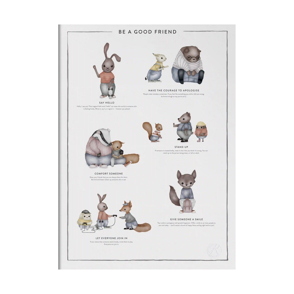 Kunskapstavlan Be a good friend poster 50x70 cm | Scandinavisch Interieur | Posters | Multi