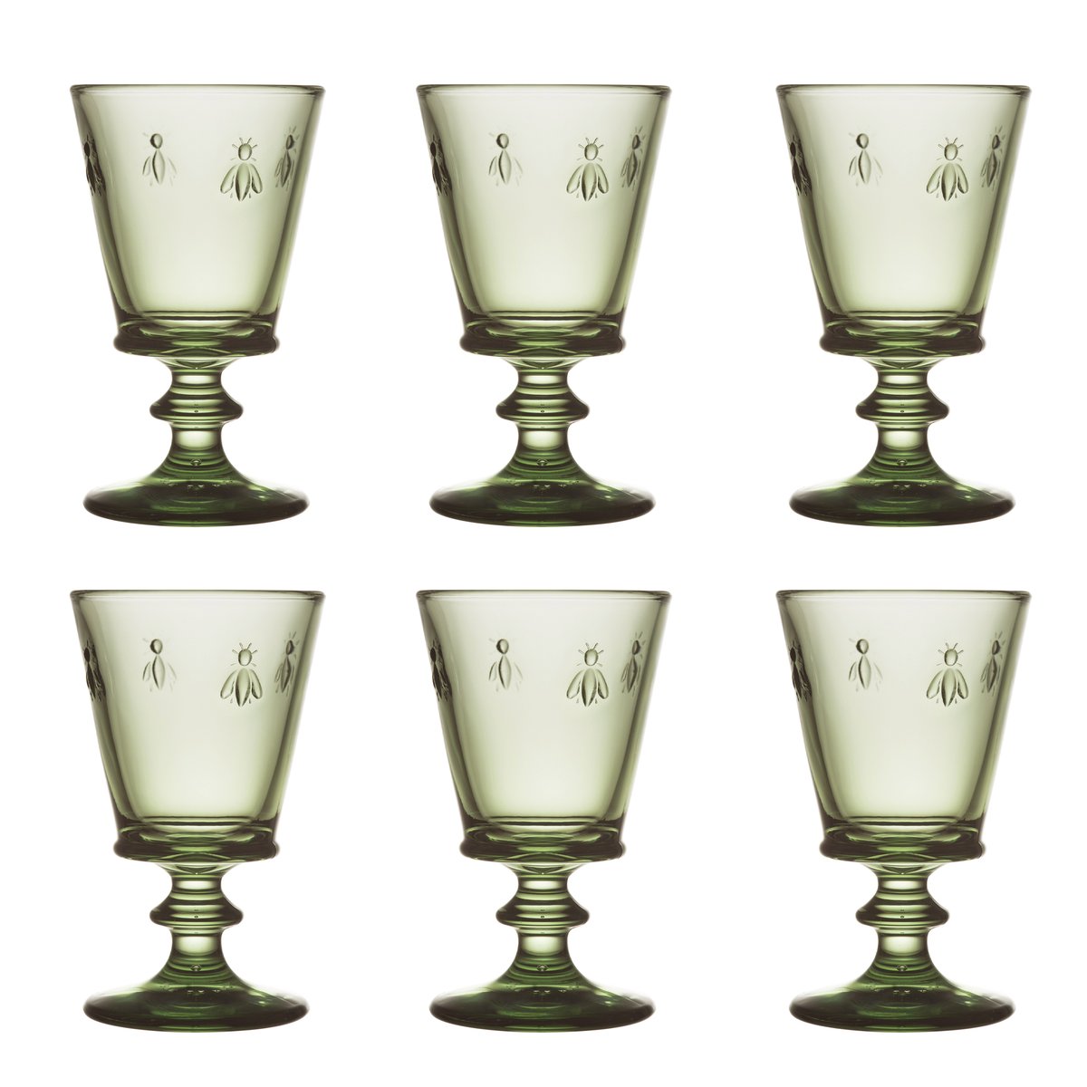 La Rochère Abeille wijnglas 24 cl 6 pack Olijfgroen