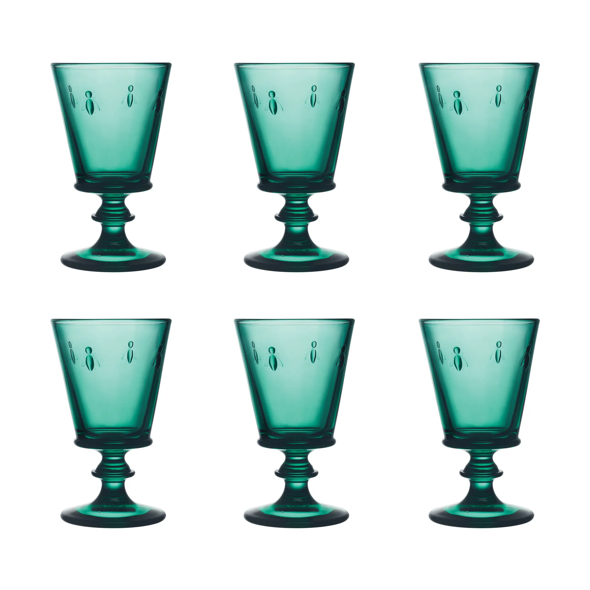 Abeille wijnglas 24 cl 6-pack, Smaragdgroen La Rochère