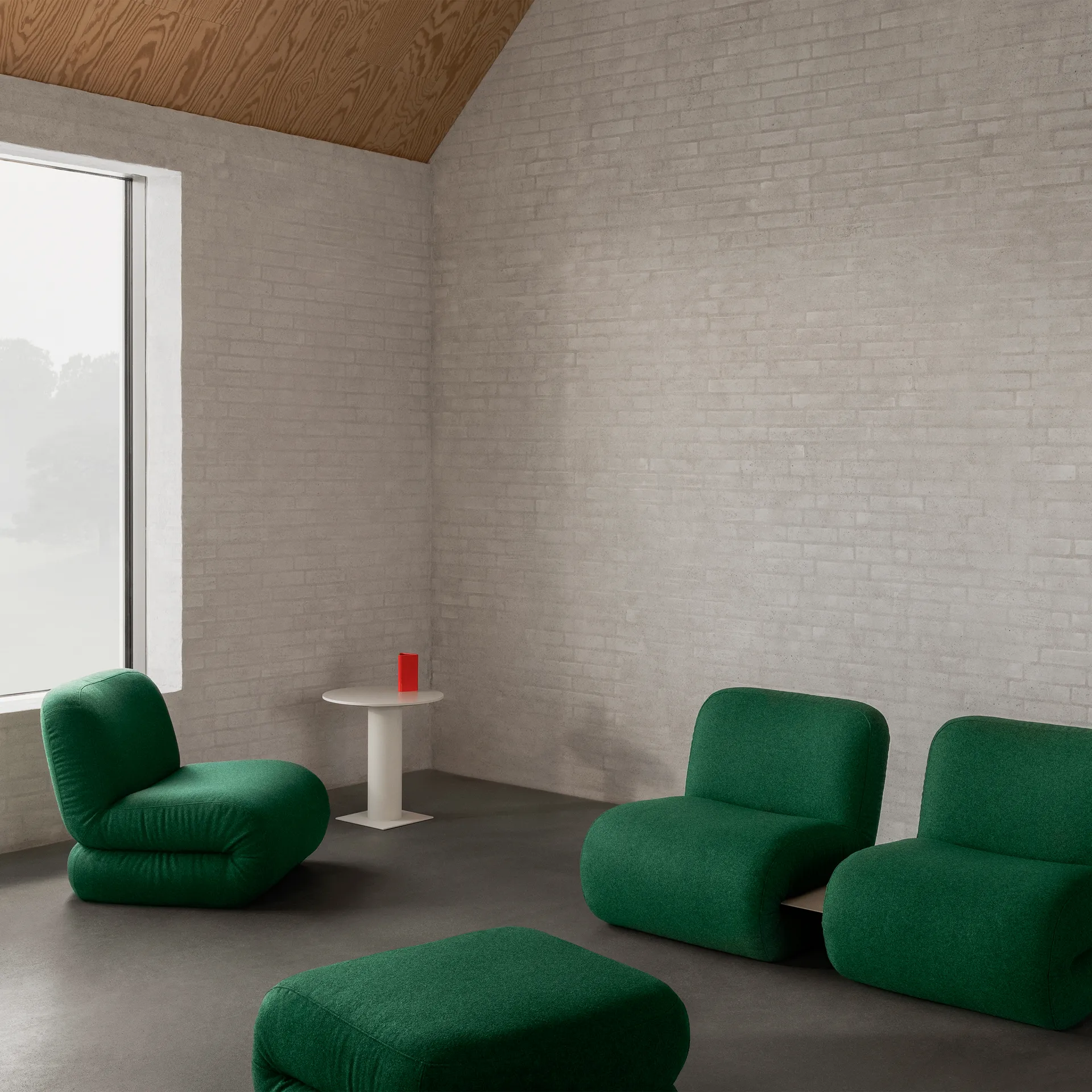 BAU fauteuil, Divina melange-donkergroen, recht Lammhults