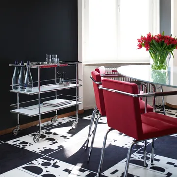 Cargo serveerwagen - Wit laminaat-chroom - Lammhults