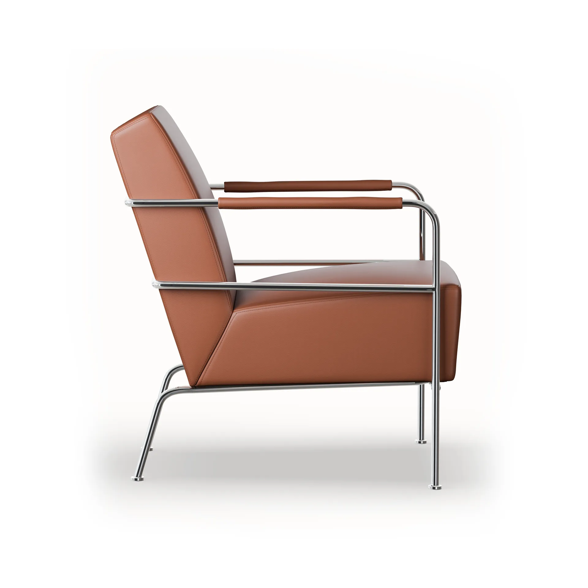 Cinema fauteuil, Elmo Nordic leer Cognac - chromen onderstel Lammhults
