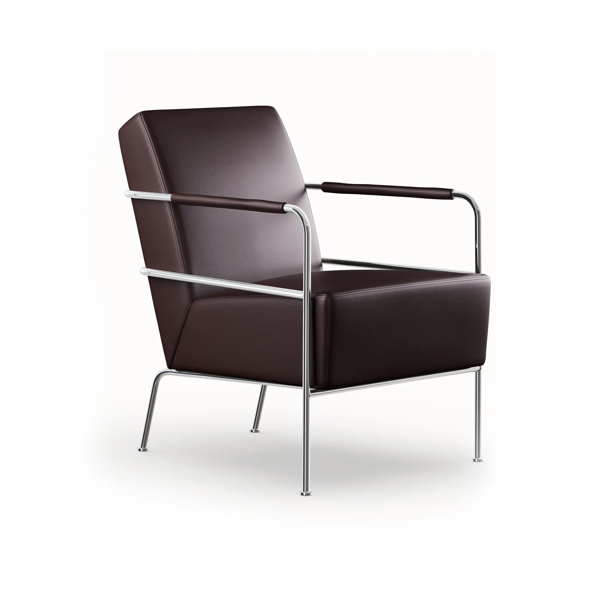 Cinema fauteuil, Elmo Nordic leer donkerbruin - chromen onderstel Lammhults