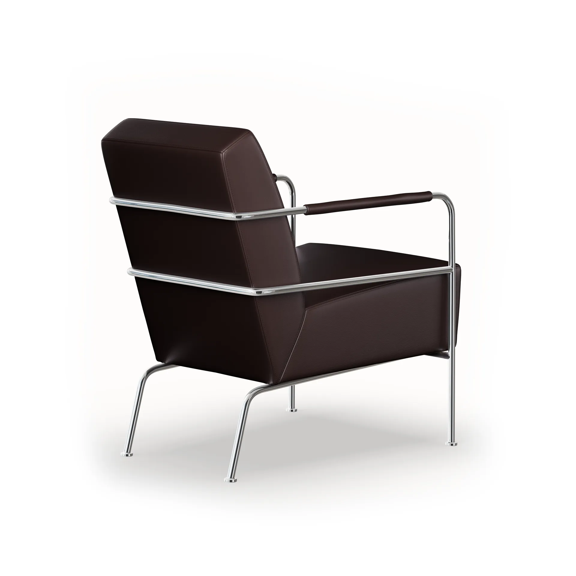 Cinema fauteuil, Elmo Nordic leer donkerbruin - chromen onderstel Lammhults