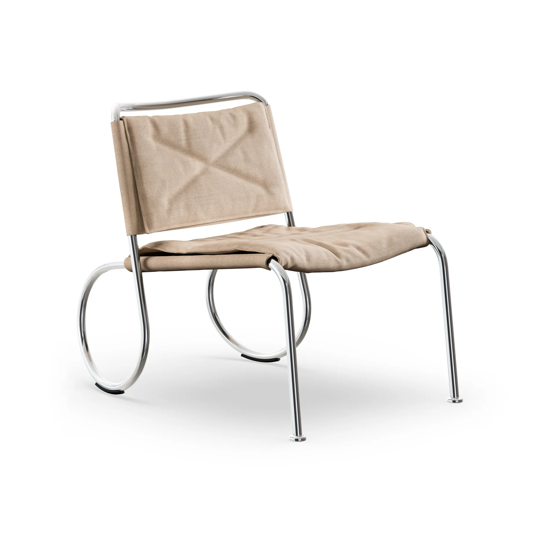 Corso easy chair stoel, Natuur linnenweefsel - chroom Lammhults