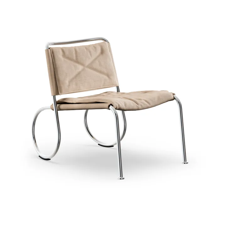 Corso easy chair stoel - Natuur linnenweefsel - chroom - Lammhults