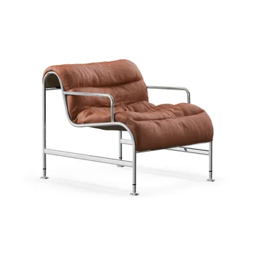Sunny fauteuil met armleuningen - Leer Cognac - chromen onderstel - Lammhults