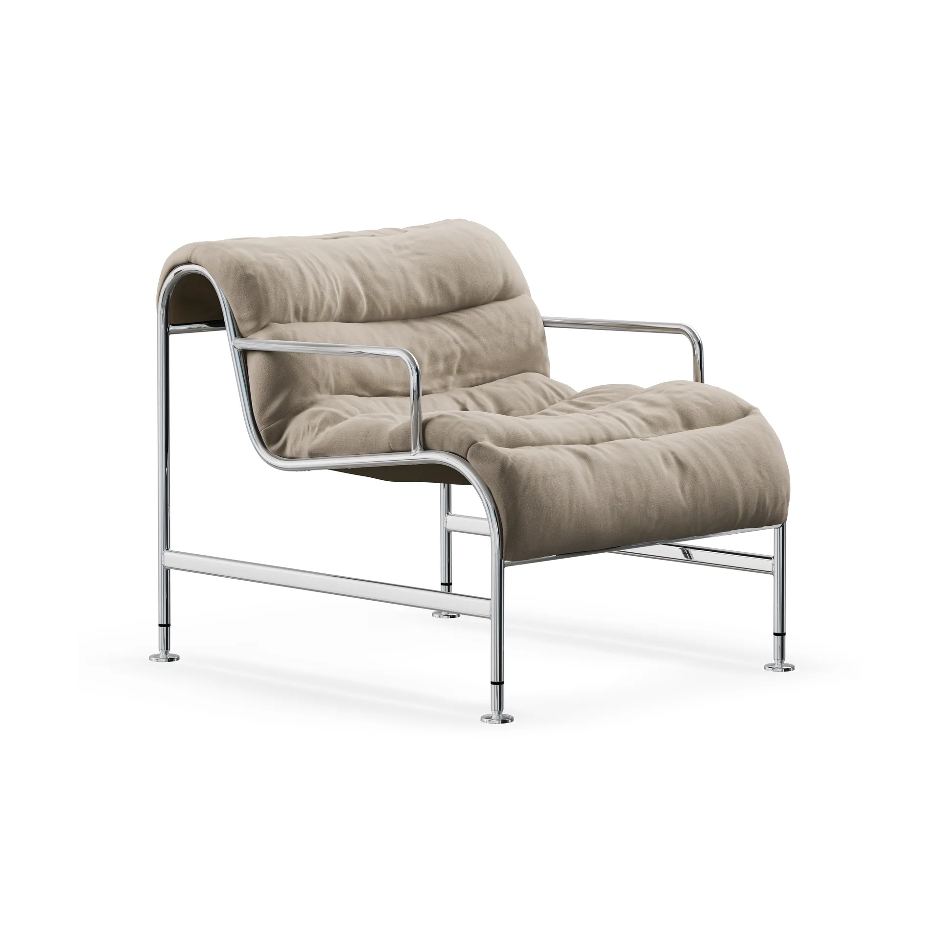 Sunny fauteuil met armleuningen, Mauro Putty - chromen onderstel Lammhults
