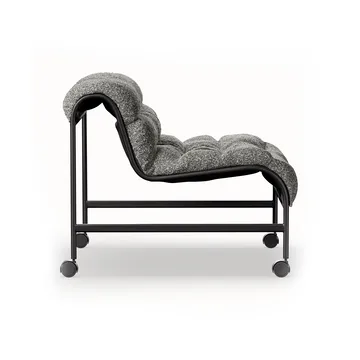 Sunny fauteuil met armleuningen - Zero Zwart - matzwart onderstel met wielen - Lammhults