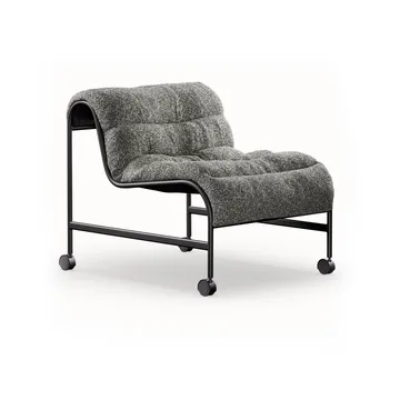 Sunny fauteuil - Zero Zwart - matzwart onderstel met wielen - Lammhults