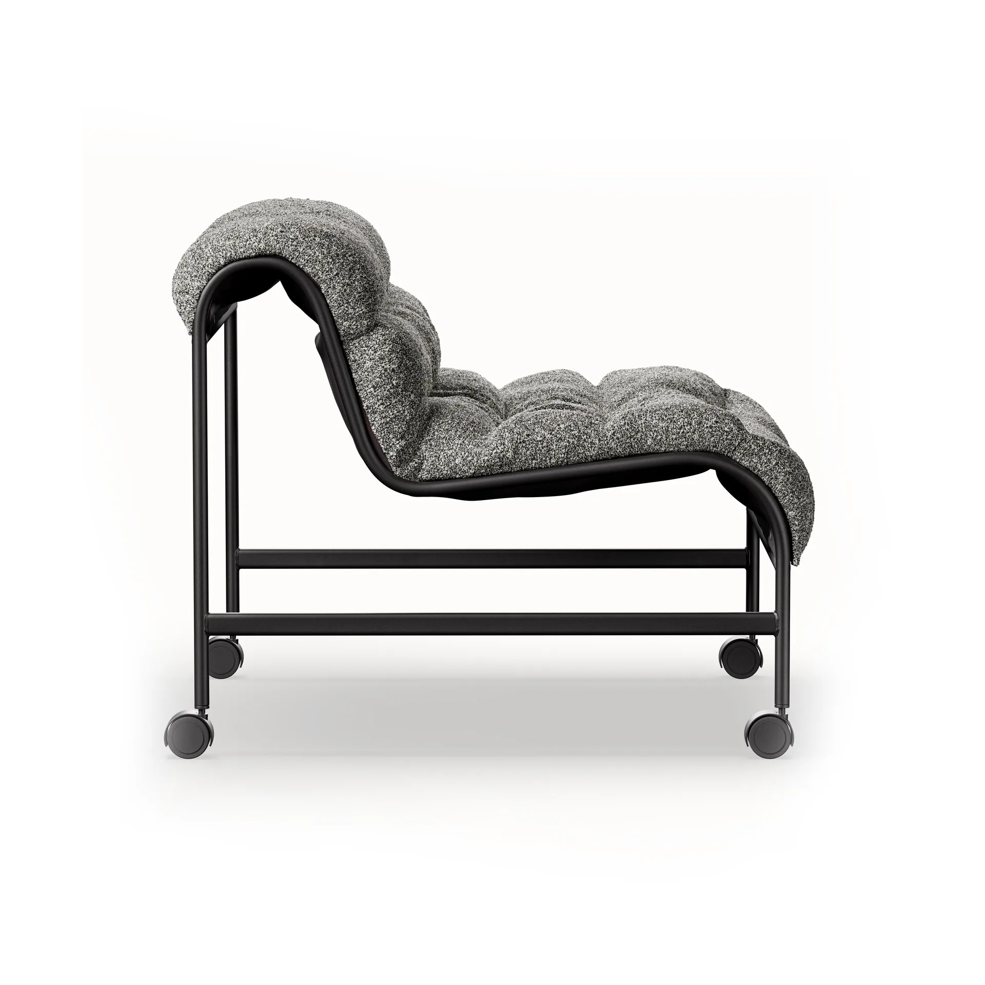 Sunny fauteuil, Zero Zwart - matzwart onderstel met wielen Lammhults