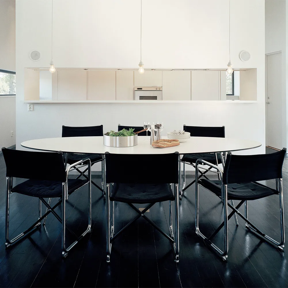 X75-2 stoel met armleuningen, Natuurlijk linnen-chroom Lammhults