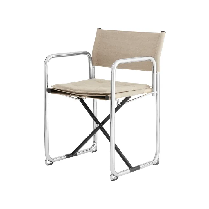 X75-2 stoel met armleuningen - Natuurlijk linnen-chroom - Lammhults