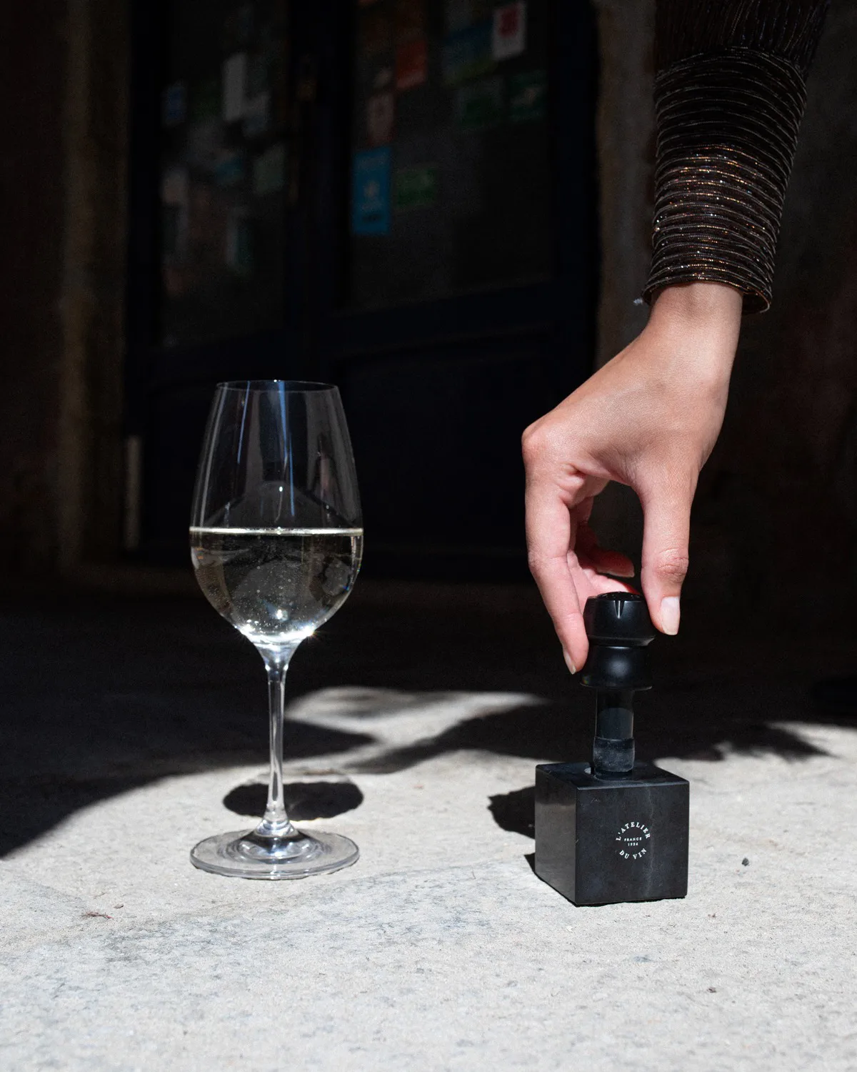 Champagne kurkstop, Zwart-marmer L'Atelier du Vin