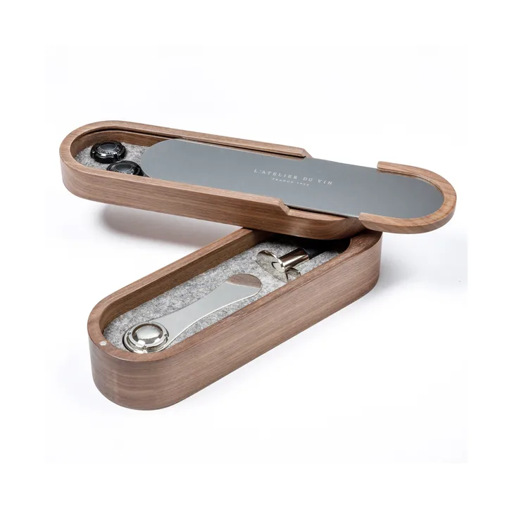 L'Atelier Sparkling champagneset - Walnotenhout - L'Atelier du Vin