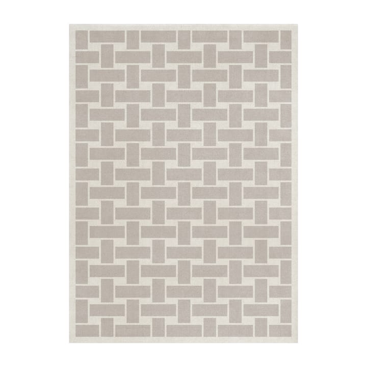 60S Geo Basket Weave wollen vloerkleed - Oatmeal, 180x270 cm - Layered