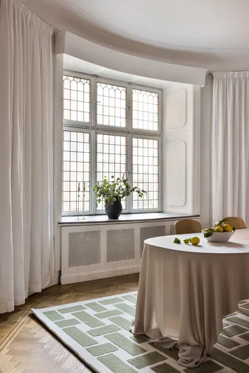 60S Geo Basket Weave wollen vloerkleed - Olive, 180x270 cm - Layered