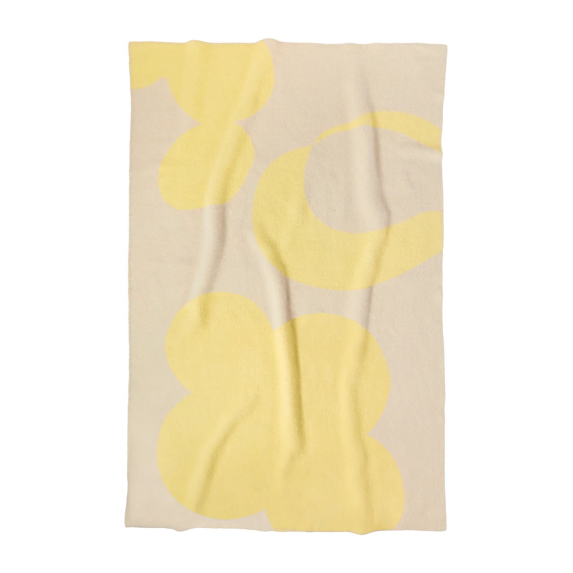 Anemone wollen deken 130x200 cm, Beige-yellow Layered