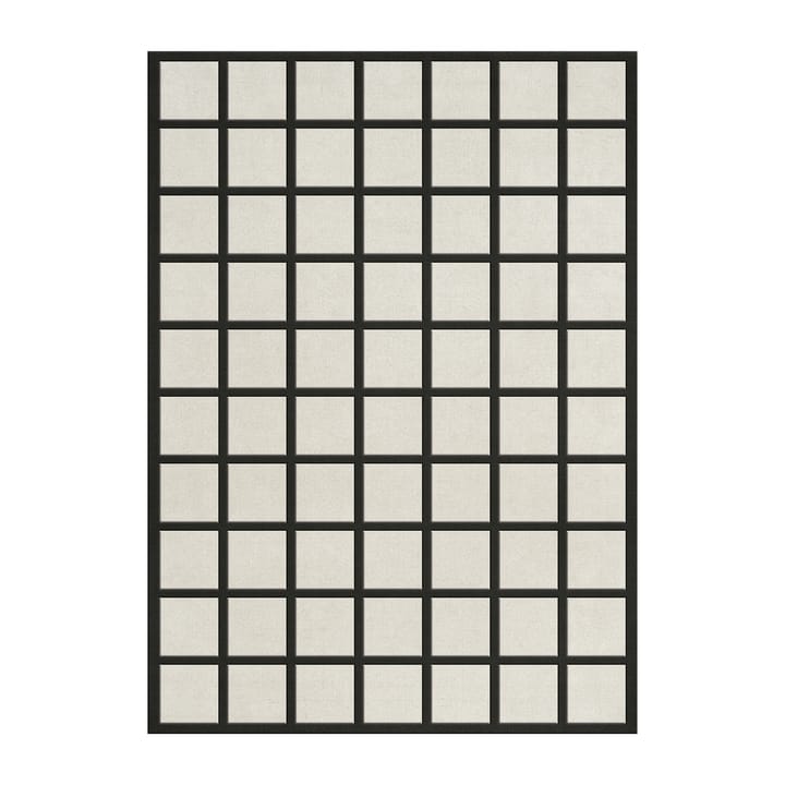 Avenue Checked Bone wollen vloerkleed - White, 180x270 cm - Layered