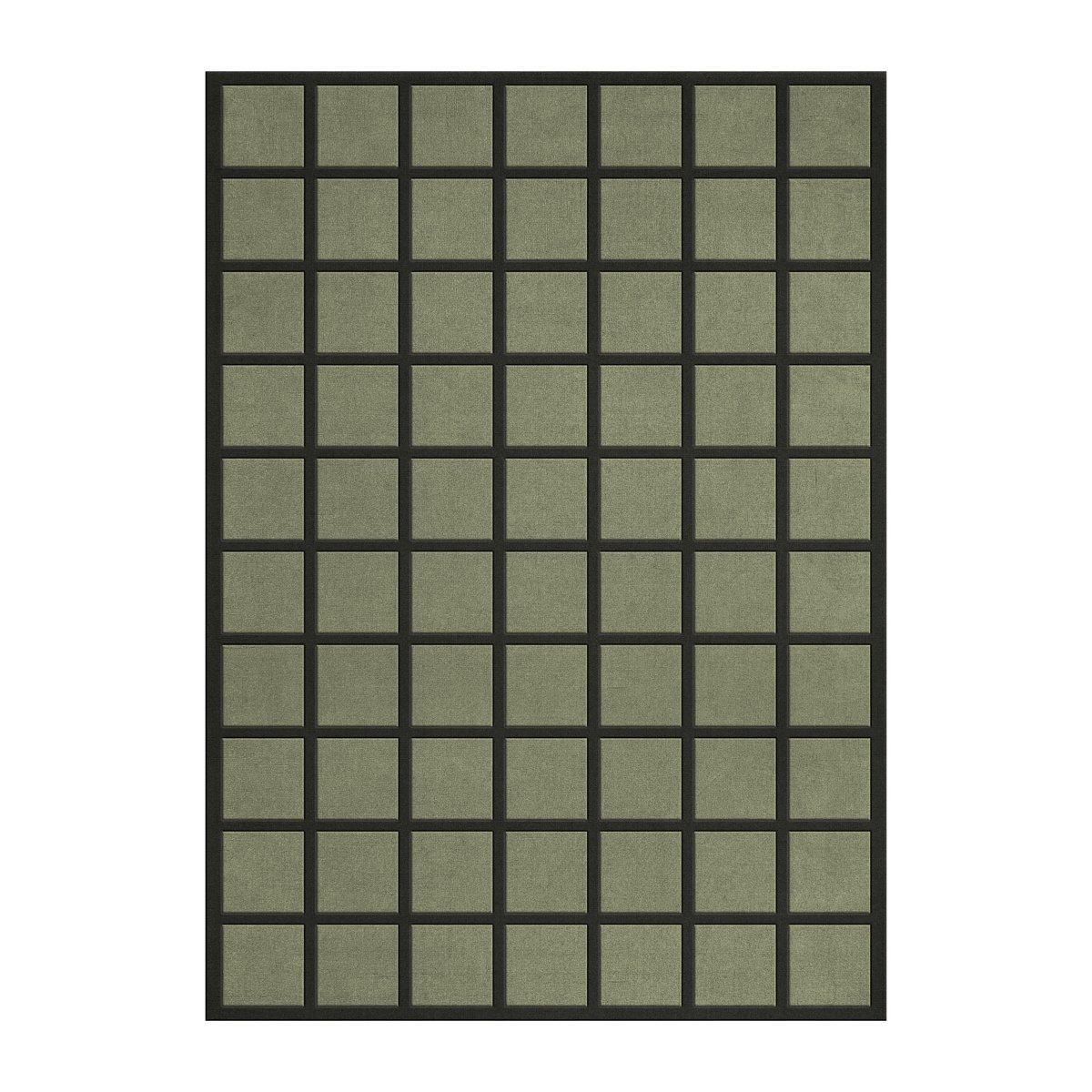 Layered Avenue Checked wollen vloerkleed Olive, 180x270 cm