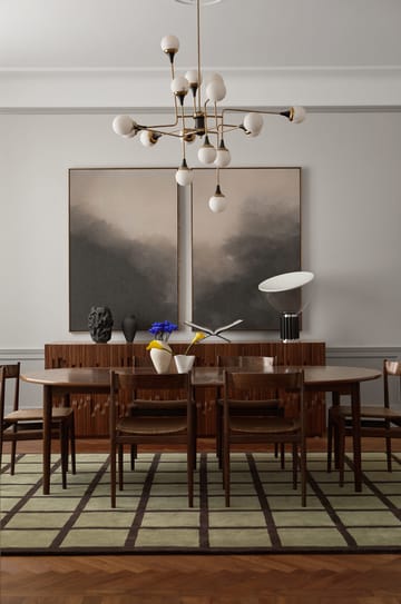 Avenue Checked wollen vloerkleed - Olive, 250x350 cm - Layered