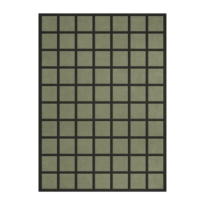 Avenue Checked wollen vloerkleed - Olive, 300x400 cm - Layered