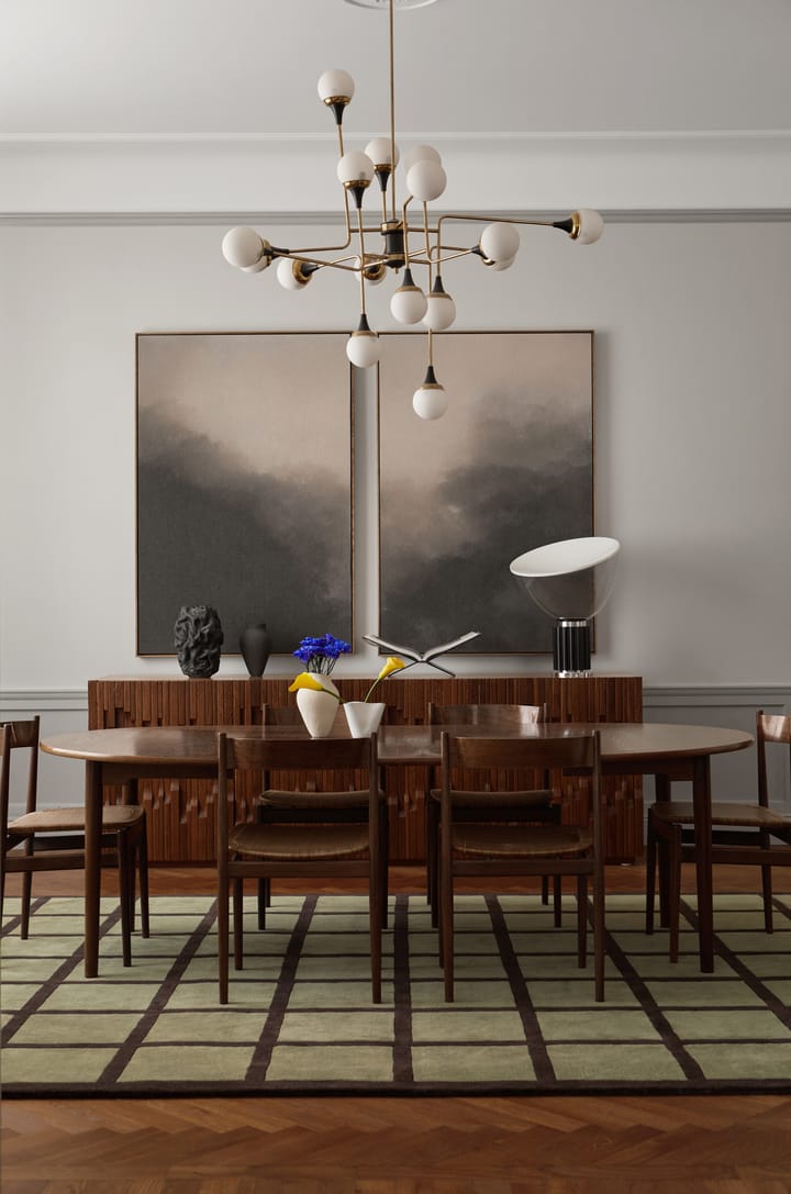 Avenue Checked wollen vloerkleed, Olive, 300x400 cm Layered