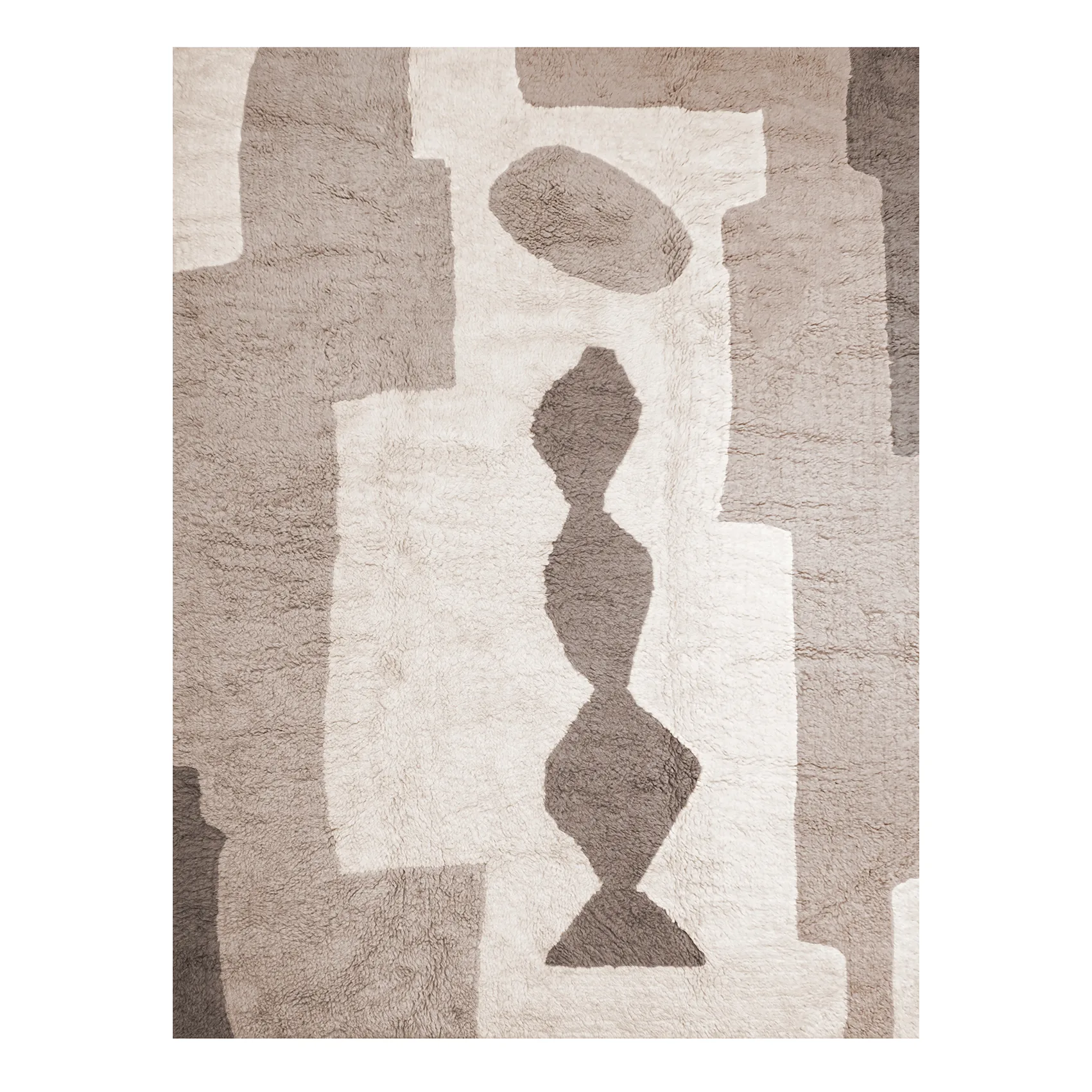 Bird in Space vloerkleed 180x270 cm, Wit-bruin-beige Layered