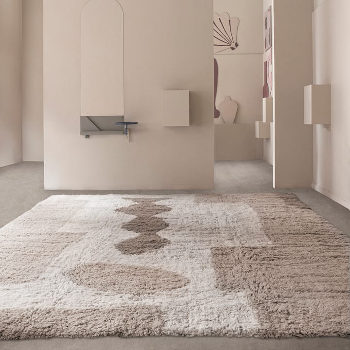Bird in Space vloerkleed 180x270 cm, Wit-bruin-beige Layered