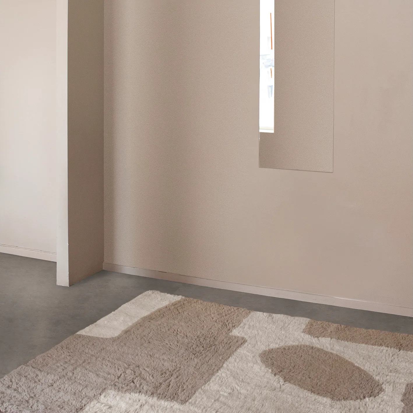 Bird in Space vloerkleed 250x350 cm, Wit-bruin-beige Layered