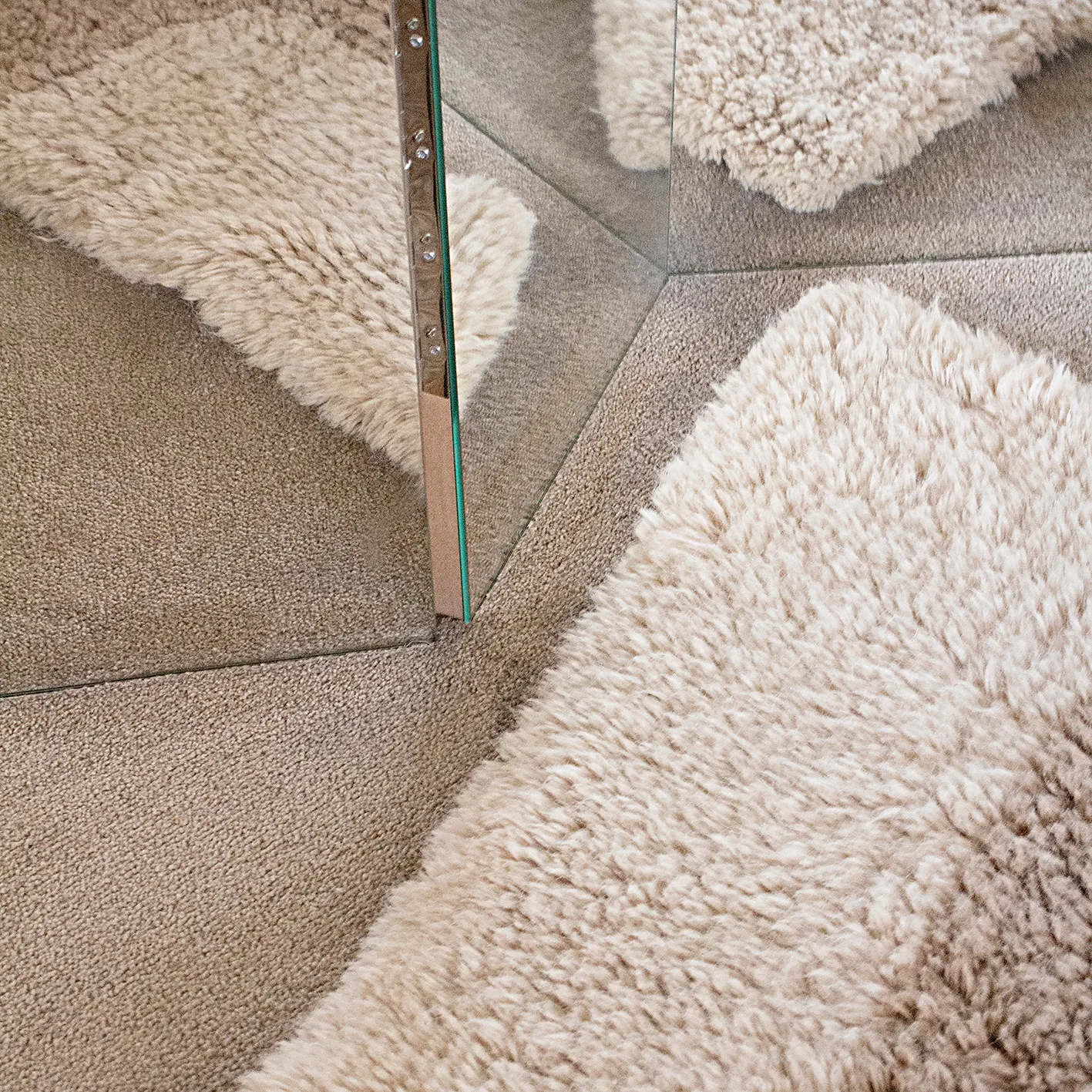 Bird in Space vloerkleed 250x350 cm, Wit-bruin-beige Layered