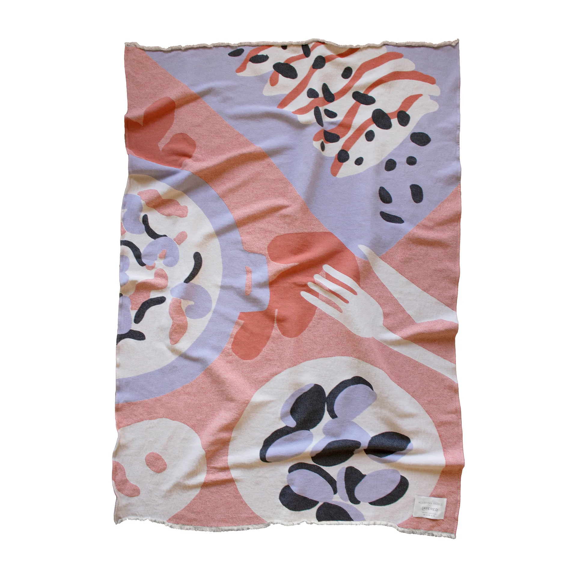 Boqueron katoenen deken 130x220 cm, Rood Layered