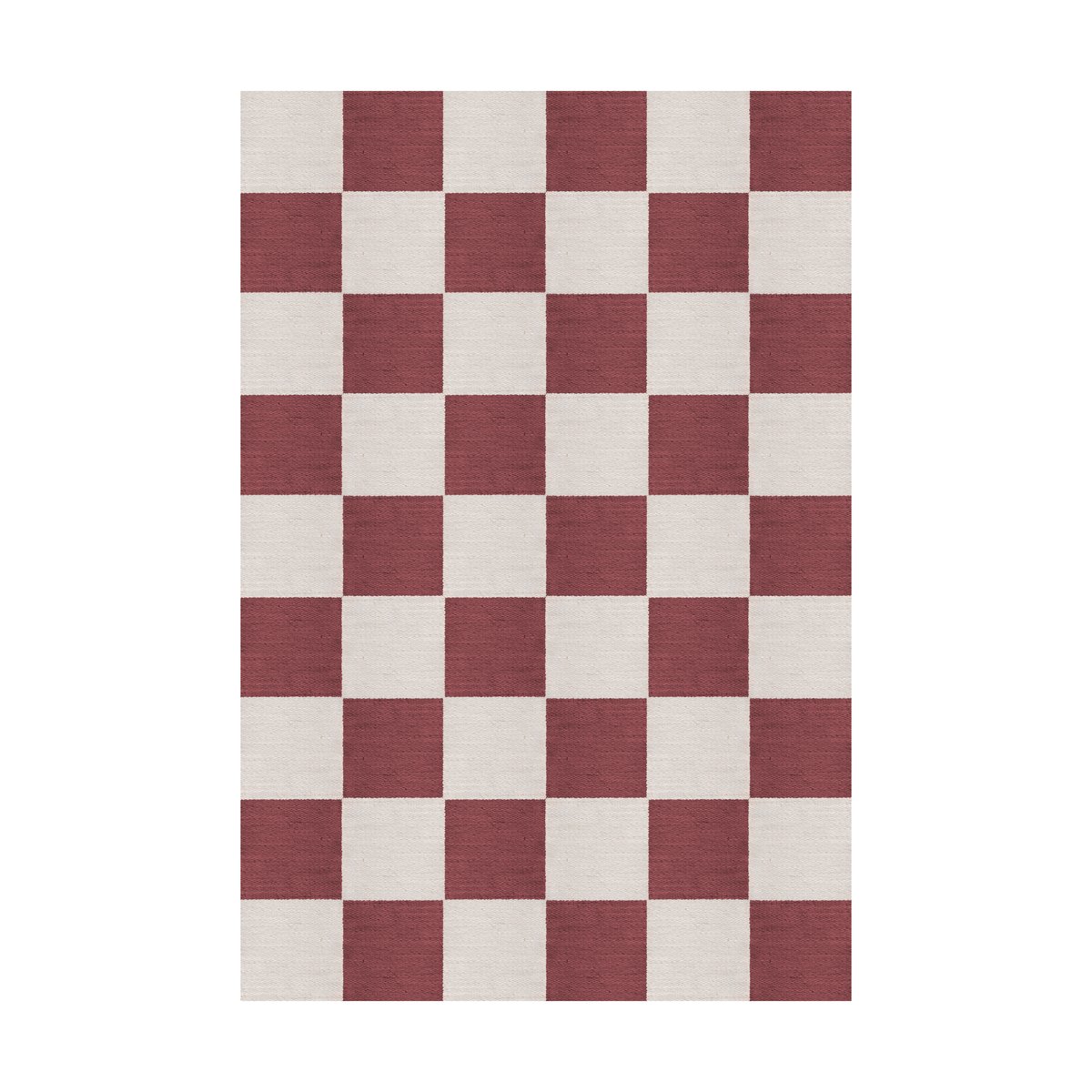 Layered Chess wollen vloerkleed Burgundy, 140x200 cm