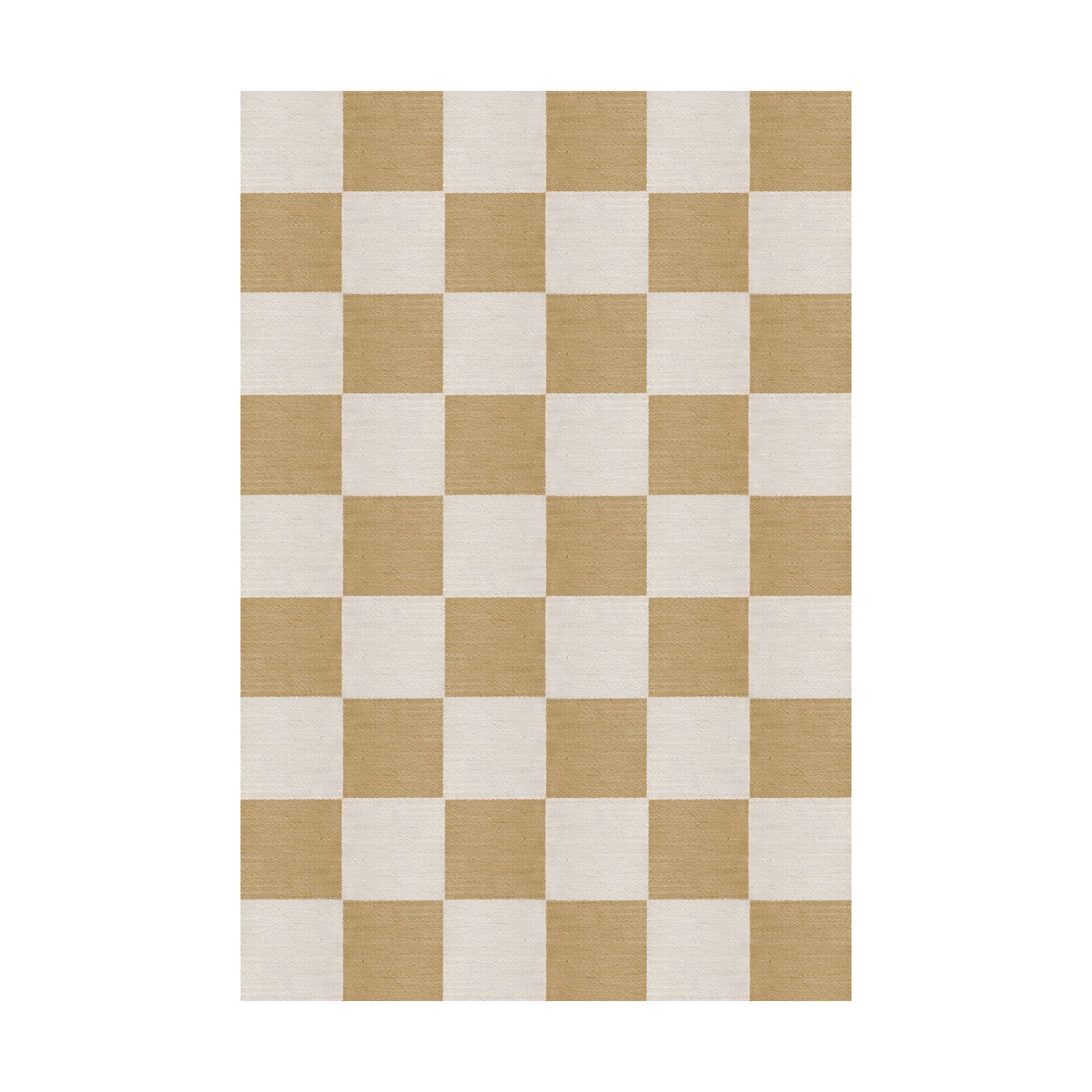 Layered Chess wollen vloerkleed Harvest Yellow, 180x270 cm