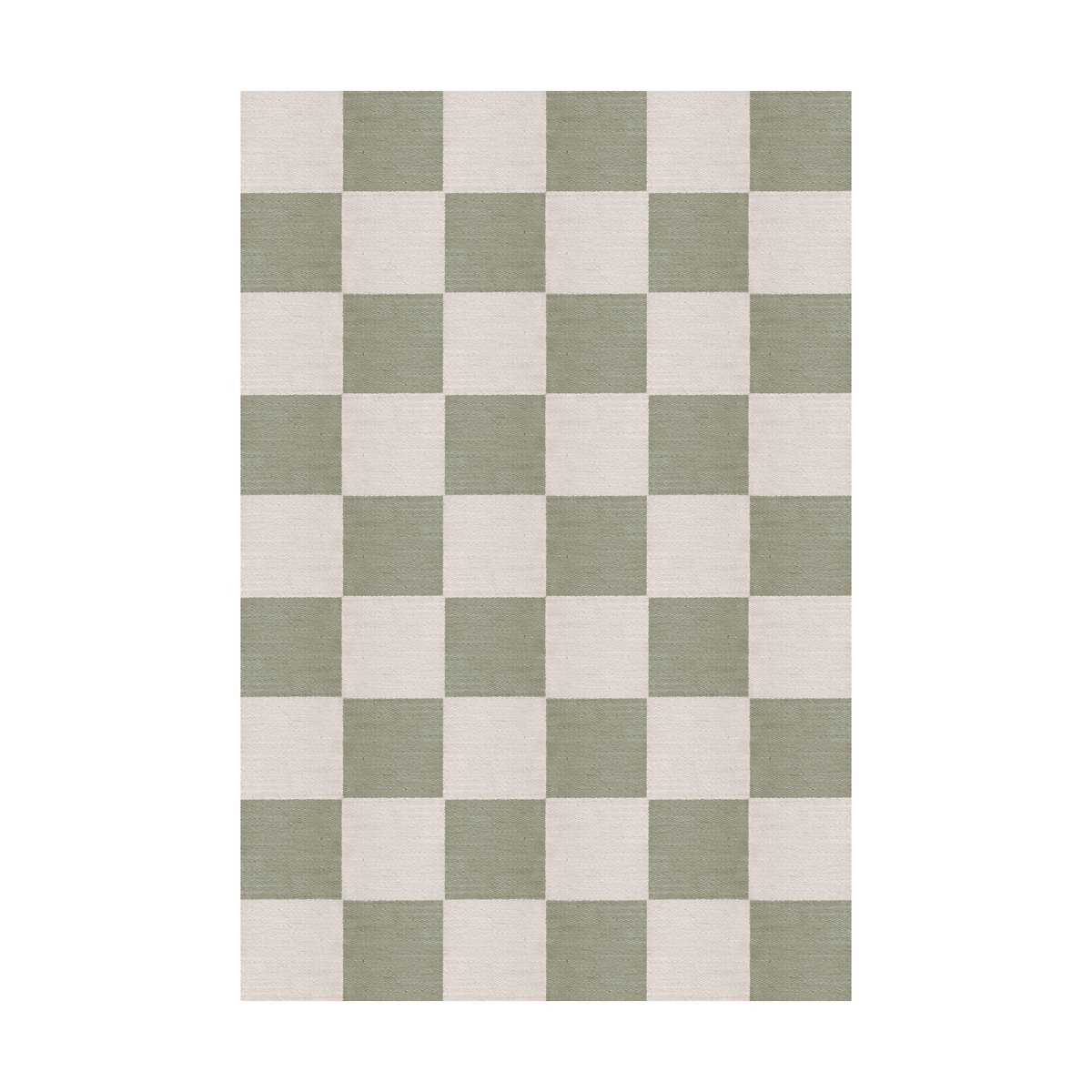 Layered Chess wollen vloerkleed Sage, 140x200 cm